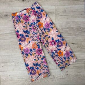 J. Crew X Liberty Fabric Pavilion Pink Wide Leg Crop Pant